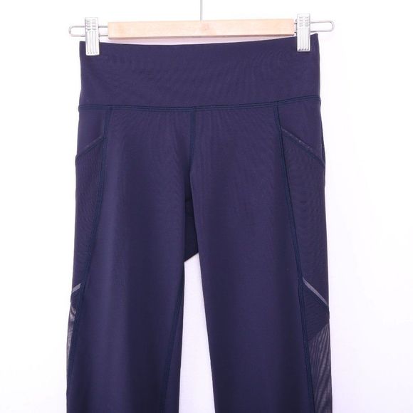 LULULEMON Navy Blue Mesh Detailed leggings - Picture 2 of 4